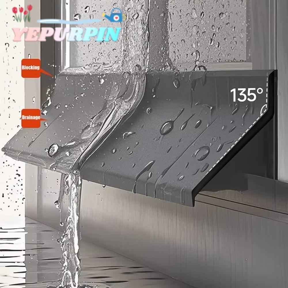 YEPURPIN 50 ซม.หน้าต่าง Water Blocking Bar, ขอบหน้าต่างยางกันน้ํากันน้ํา Baffle, Weatherproof Sealing Function Ainproof Water Backflow แถบปิดผนึกหน้าต่างติดตั้ง