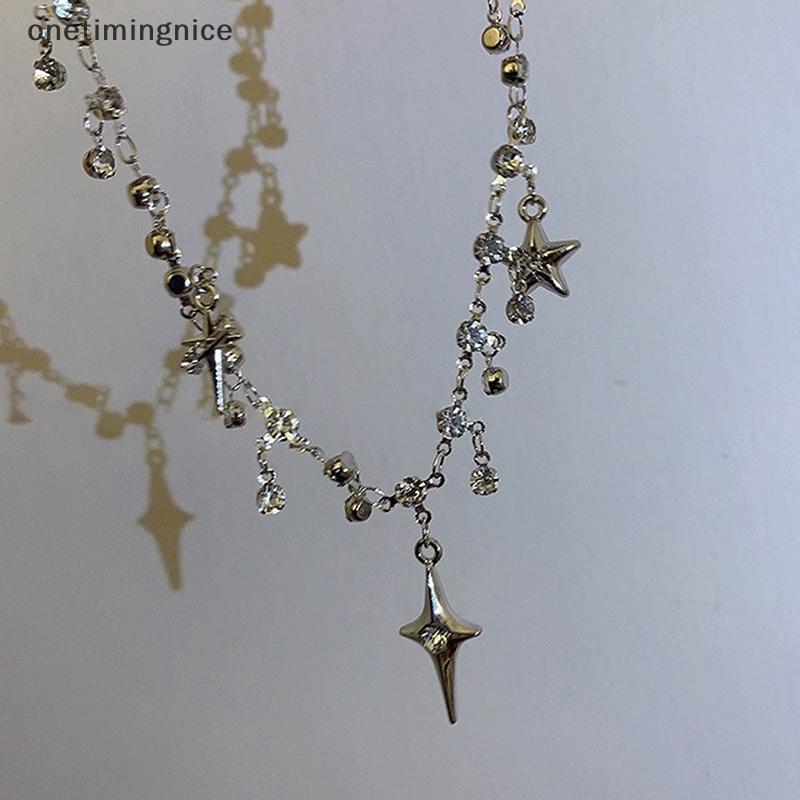 Onetimingnice สร้อยคอหยดน้ําแบบเพทายสไตล์เกาหลีสําหรับผู้หญิง OTN