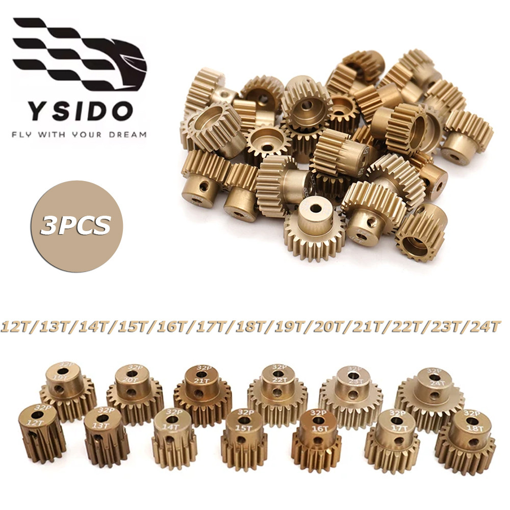 3PCS M0.8 3.175 มม.32DP เกียร์มอเตอร์ 12/13/14/15/16/19/20/21/22/24T Pinion สําหรับ Traxxas Arrma HSP HPI AXIAL Tamiya Losi 1/10 RC รถ