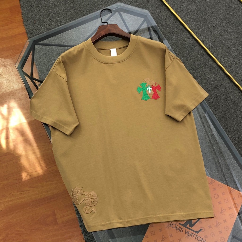 Chrome Hearts/Chrome Hearts/2026 ต้นฤดูใบไม้ผลิสไตล์ใหม่เสื้อยืดแขนสั้นผู้ชายสไตล์ผู้หญิงสไตล์คู่กลา