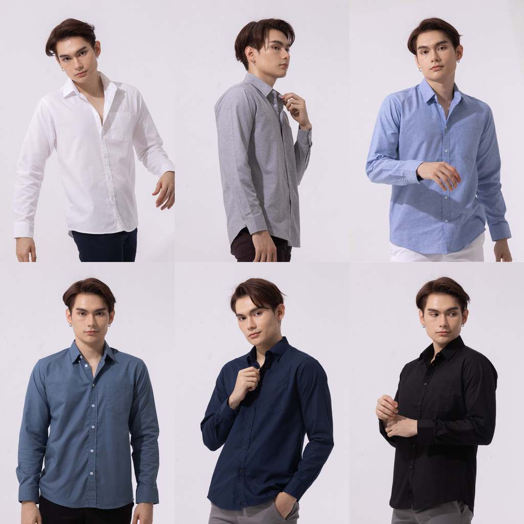 [M-2XL] เสื้อเชิ้ตคอปกแขนยาว 7 สี REGULAR FIT SHIRT ผ้าออกฟอร์ด COTTON 100% เสื้อเชิ้ตผู้ชาย เสื้อเชิ้ตทำงาน รูปที่ 4