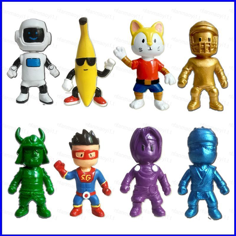 LF1 8pcs Stumble Fall Guys Action Figure ตุ๊กตาของเล่นเด็กตกแต่งบ้านเกมตุ๊กตาของขวัญสําหรับเด็กคอลเล