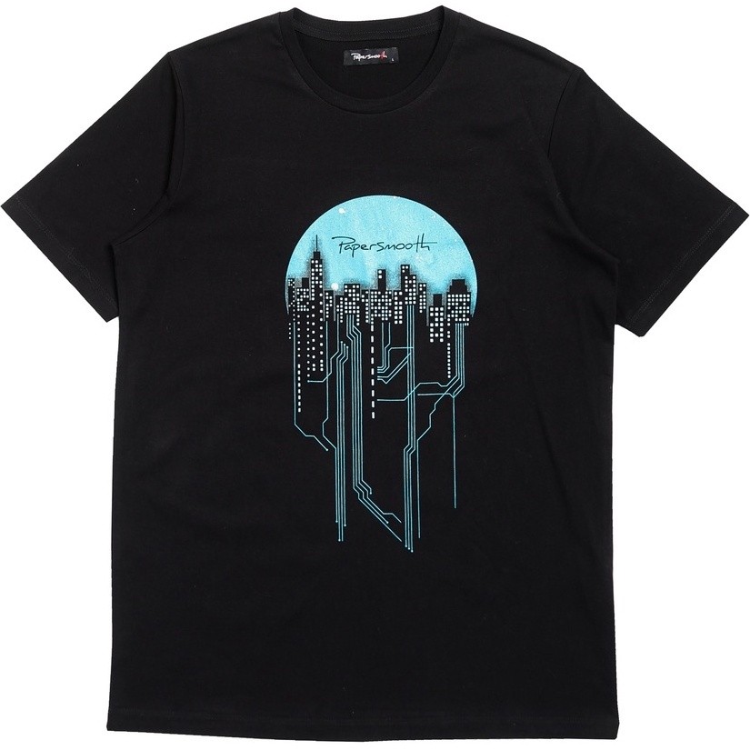 เสื้อยืด PAPERSMOOTH Skyline สีดํา