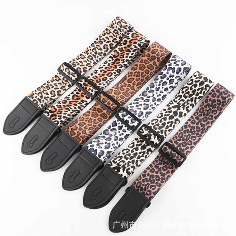 8️⃣▶5M Guitar Strap Leopard Print Guitar Strap Casual Guitar Strap All-Match Guitar Strap Guitar Rep