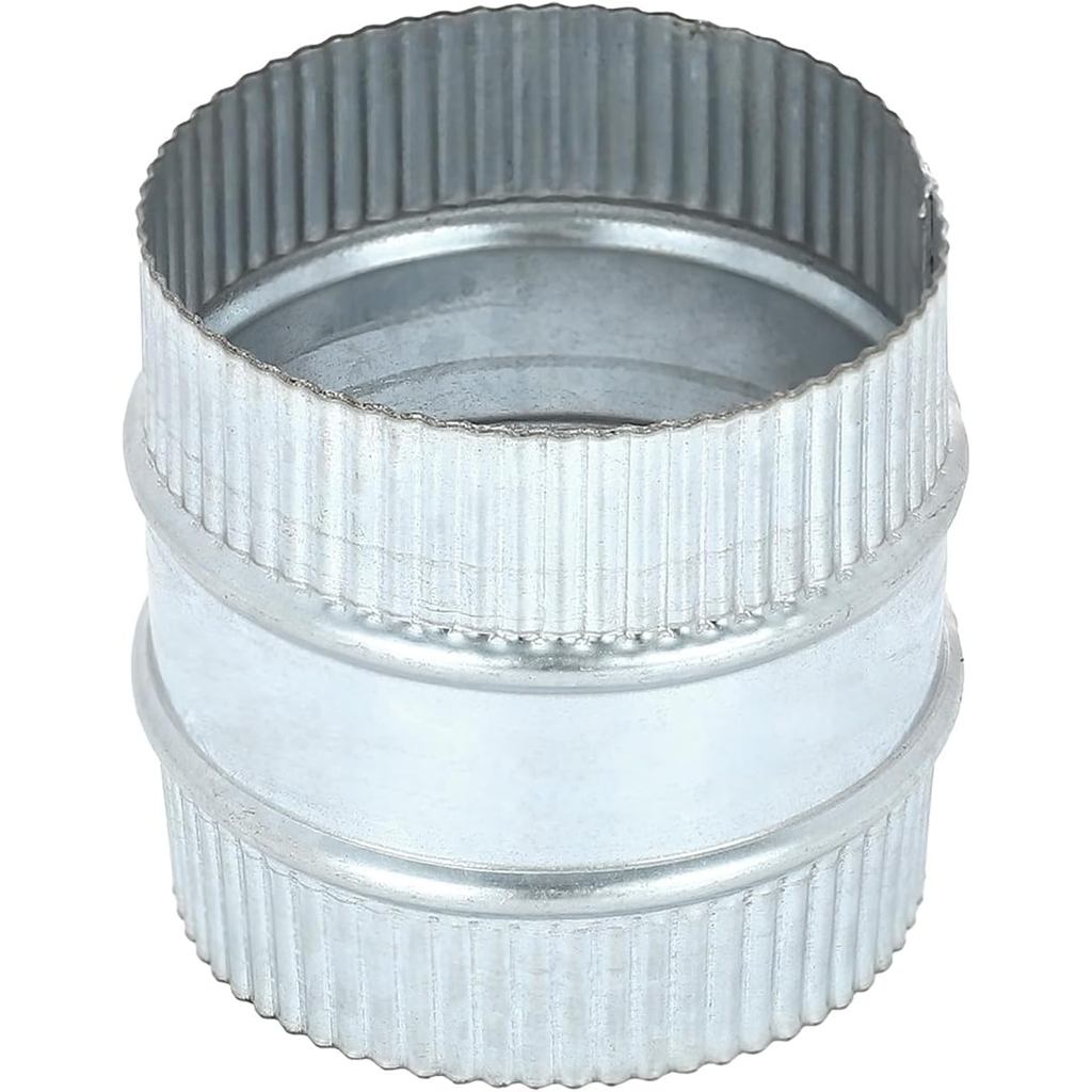 PATIKIL 4 นิ้วข้อต่อเชื่อมต่อท่อ, ชุบสังกะสีเหล็กตรงเครื่องเป่า Vent Coupler ยืดหยุ่นท่อเชื่อมต่อคอร