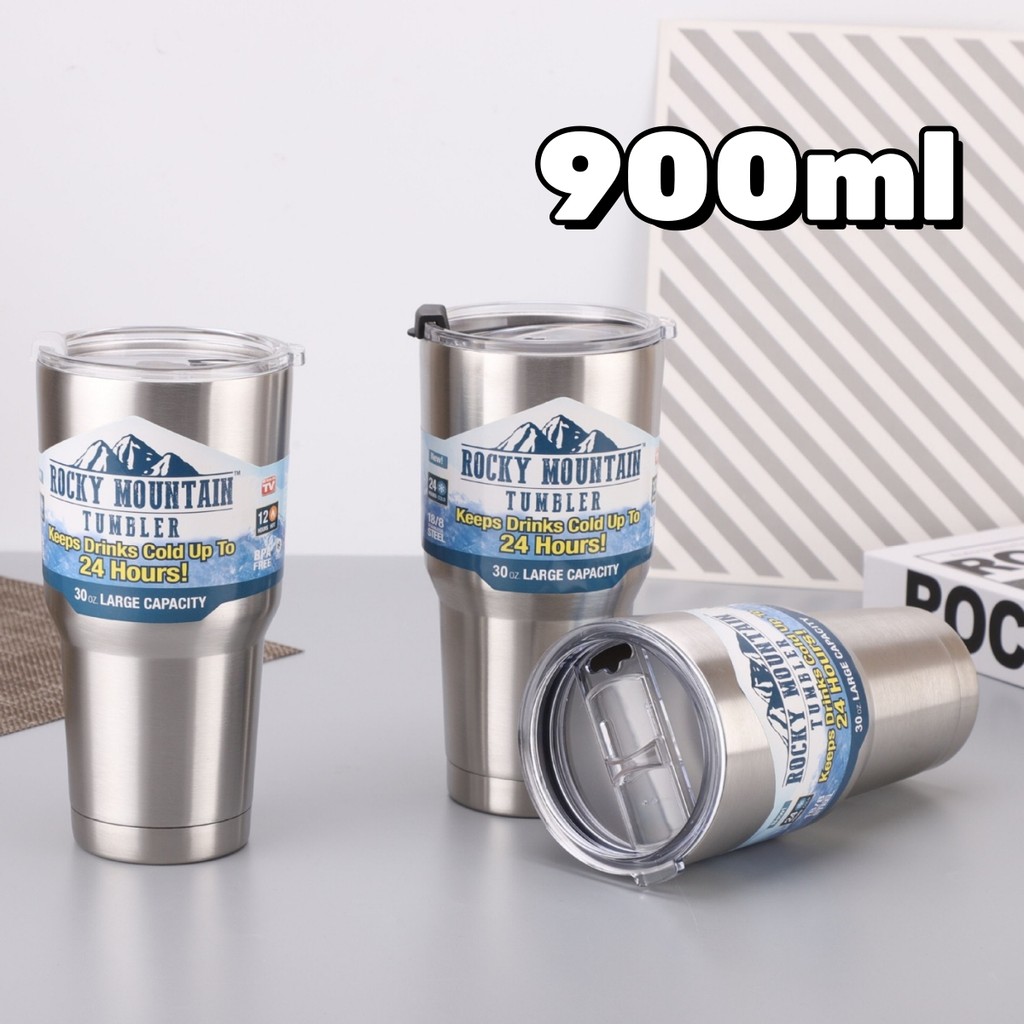 (900ml) Rocky Mountain Tumbler Lid Stay กระติกน้ําร้อนร้อนและเย็น