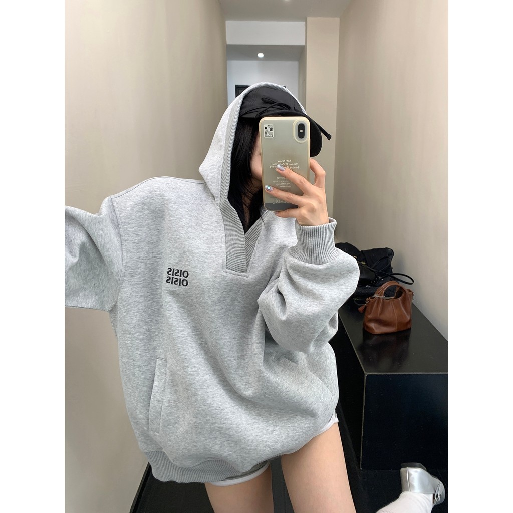 TAYCEN M-2XL เสื้อฮู้ด เย็บปักถักร้อย แขนยาว สไตล์เกาหลี โอเวอร์ไซซ์ สำหรับผู้หญิง