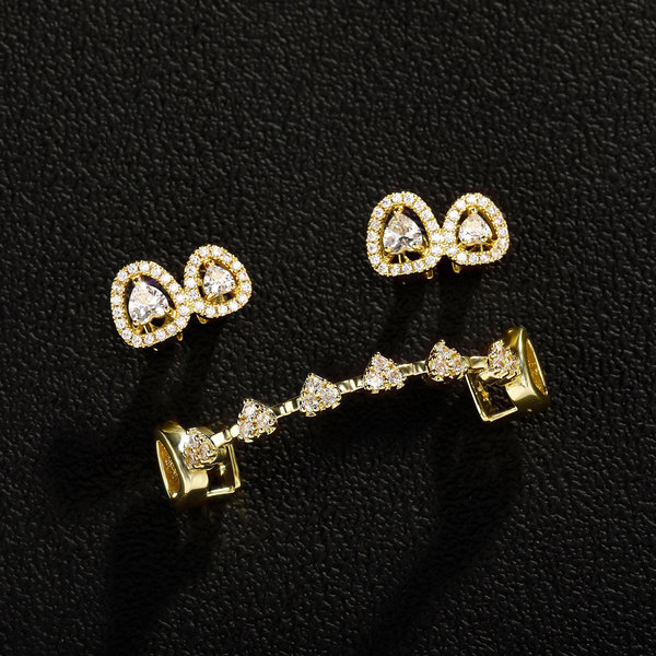 Heart Four-leaf Clover Hexagram Hollow Sharp Tooth Jewelry