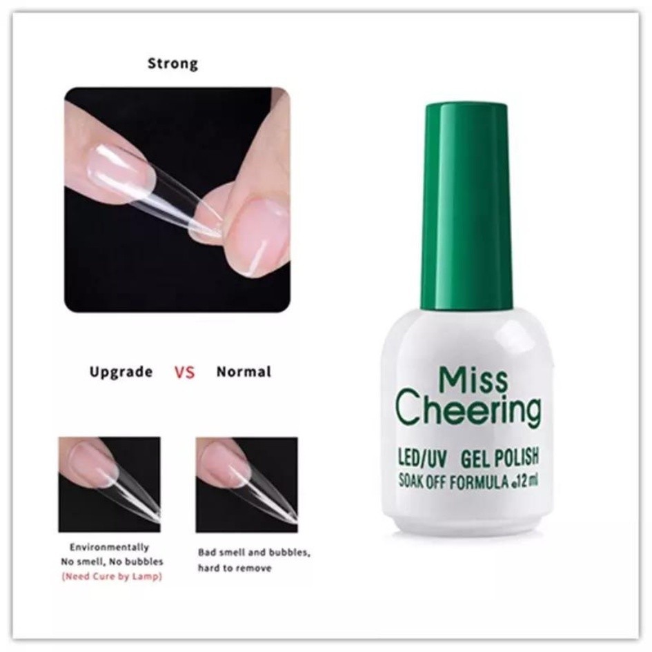 MissCheering กาวเจลติดเล็บปลอม ไม่เป็นฟองอากาศ ขวดขาวฝาเขียว Nail Adhesive 15ml - NT Nail - รูปที่ 3