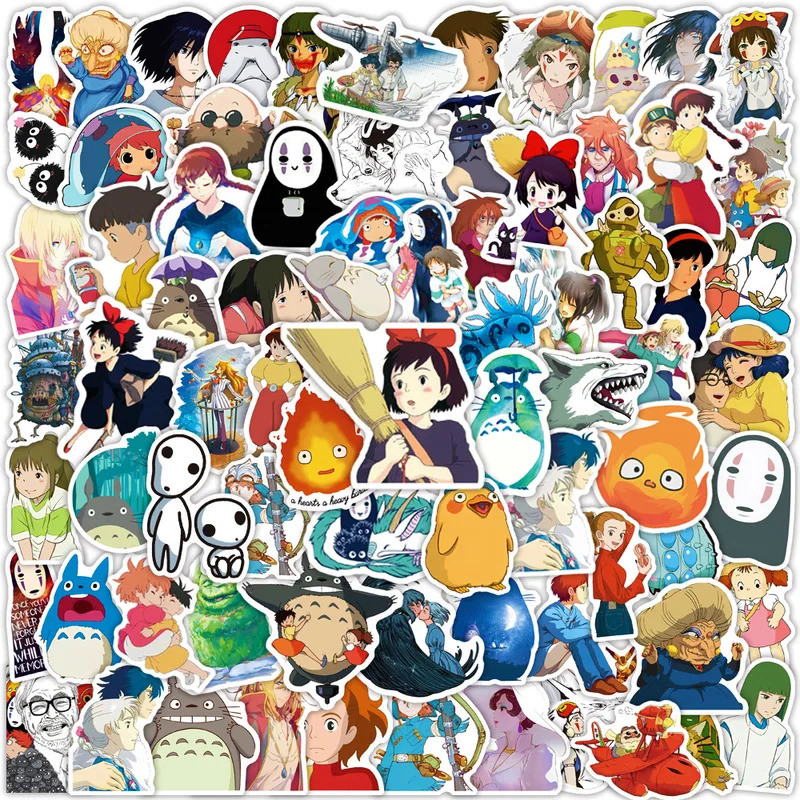 100PCS ‌ Anime Ghibli Hayao Miyazaki Stickers Kiki  DIY Stickers Scrapbooking Phone Luggage Skateboa