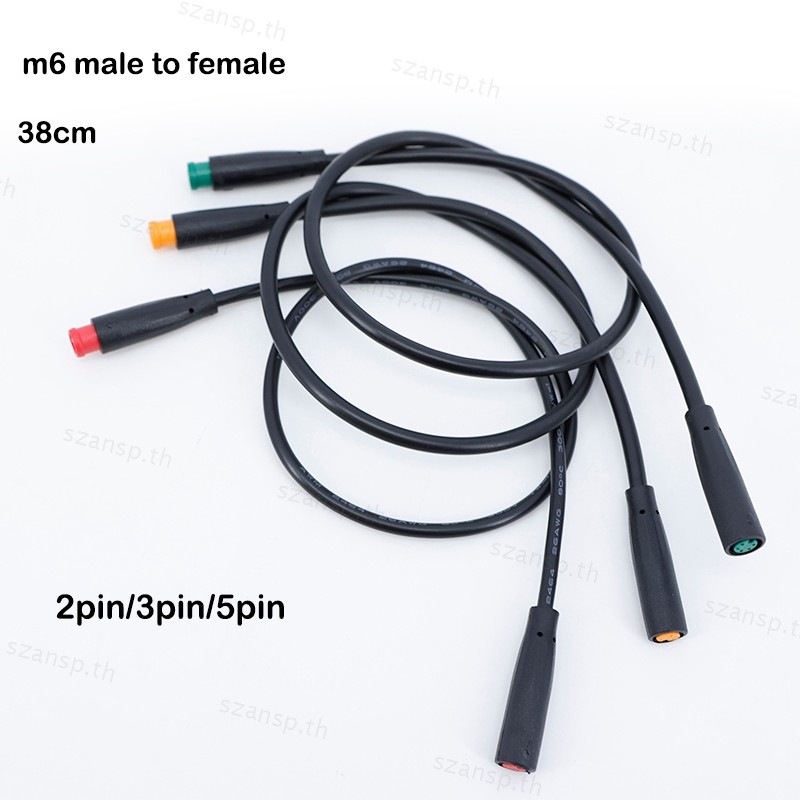 38 ซม.M6 6 มม.2 3 5 Pin core ชายหญิง Julet ไฟฟ้า Butt Cable Plug Connector สกู๊ตเตอร์เบรคกันน้ําสัญญ