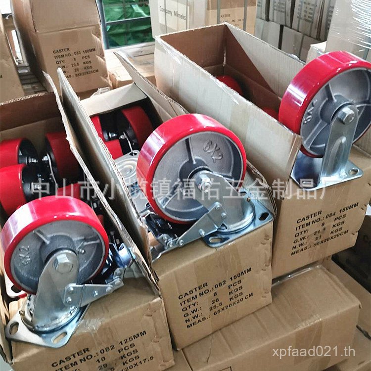 ทิศทางนิ้ว 17 ซม.ล้อ Live Edge PU ลูกล้อ 27 ซม.เบรค 13 ซม.Universal Iron Core เบรค Heavy ผู้ผลิตแบน 