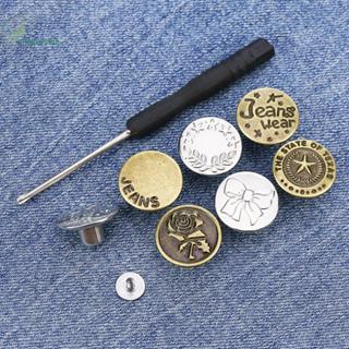 STHB 10/20 ชิ้นโลหะกางเกงยีนส์ปุ่มไขควง 17/20 มม.-เย็บสกรูปุ…