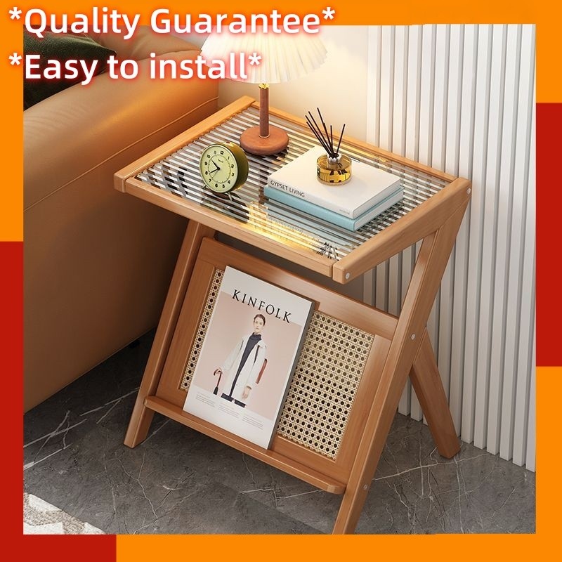 Bedside table sofa side table coffee table small coffee table Changhong glass small apartment creati
