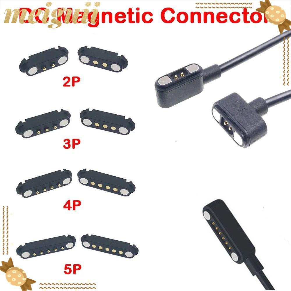 MEIGUII Pogopin Magnetic Connector, 2A High Current DC Magnetic Pogo Pin Connector, 2Pin 3Pin 4Pin 5