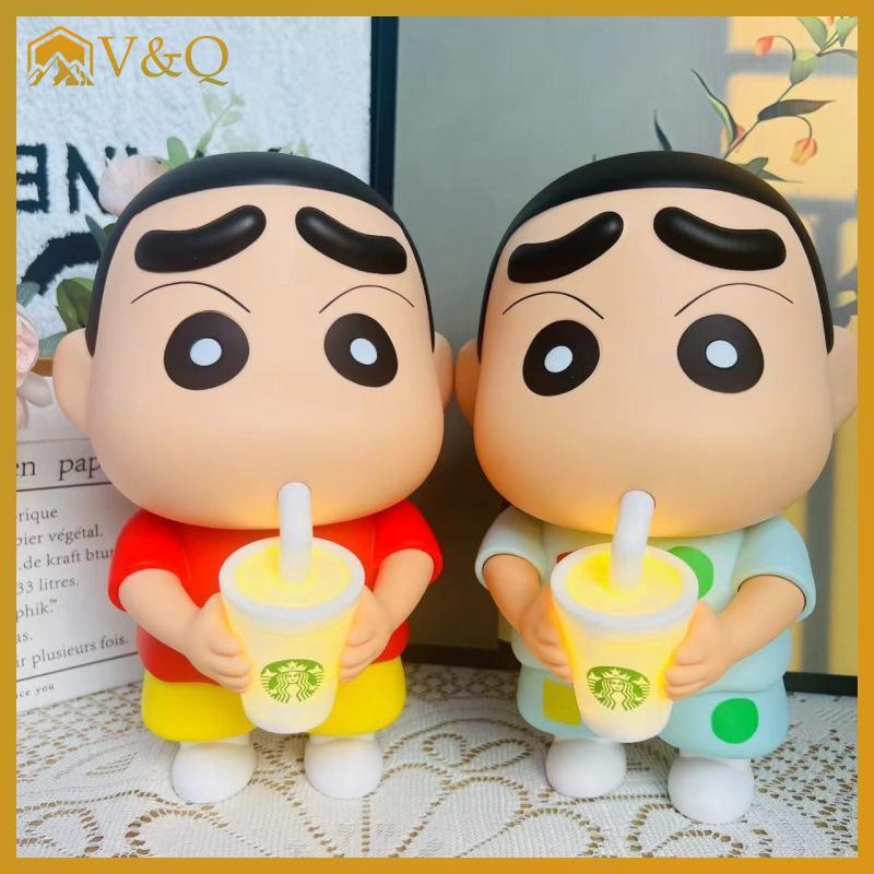 Littleloves1 1 ชิ้นไวนิลนมชาถ้วยเรืองแสงเครื่องประดับเดสก์ท็อป 25 ซม.ใหม่ Crayon Shin-Chan มือตุ๊กตา