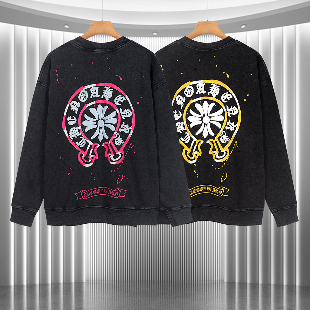 XK4M Chrome Hearts Foreign Trade Autumn Winter New Laser Burned Flower3D Three-dimensional Offset Pr