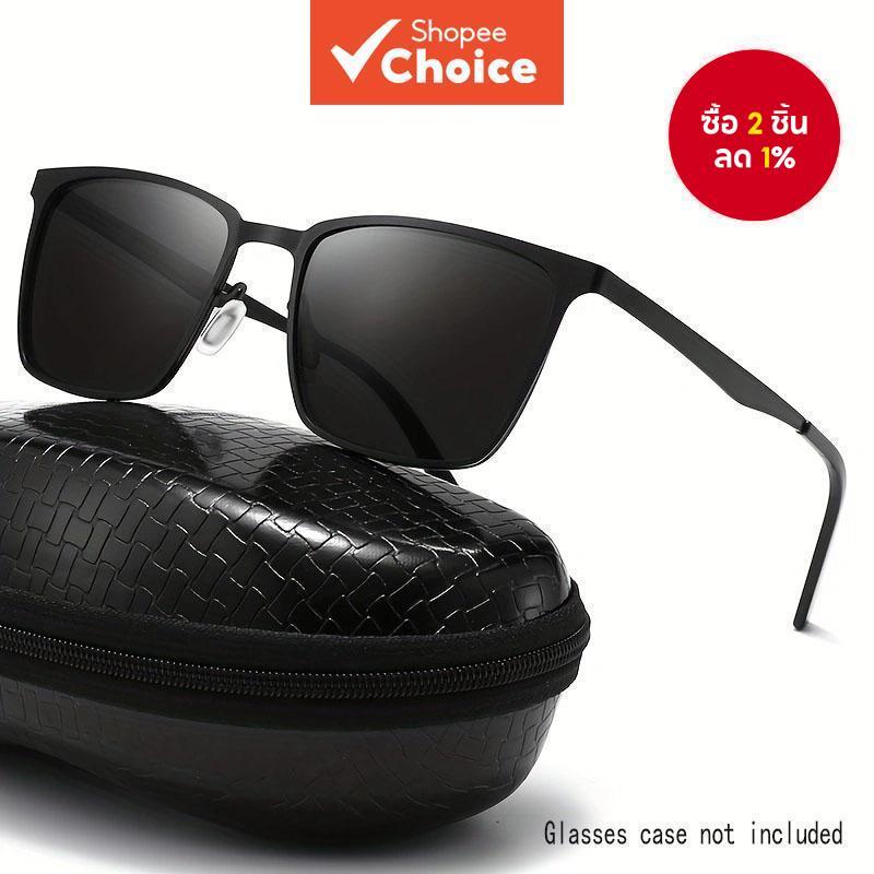 แว่นตากันแดดทรงสี่เหลี่ยมโพลาไรซ์สําหรับผู้ชายกรอบโลหะ ยูวี400 ขับรถขี่จักรยานแว่นตากีฬา