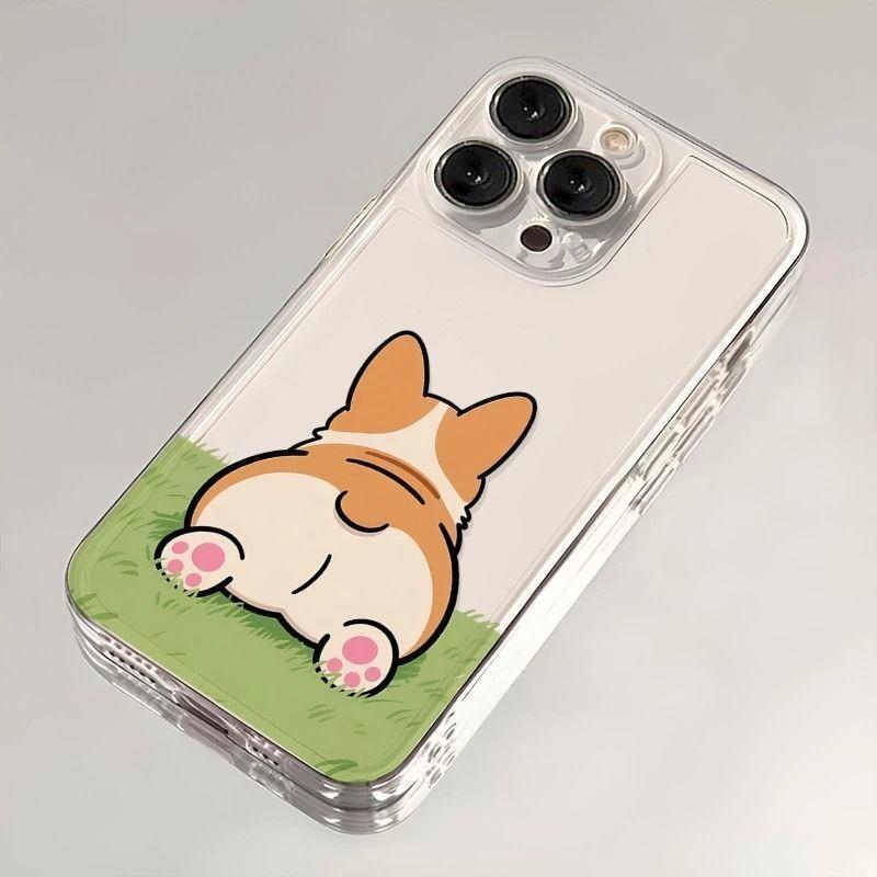 เคสตูดของ Corgi สําหรับ iPhone 17Pro 16 15 14 13 12 11 Pro Max XR 7 8 กันกระแทกปลอกกันฝุ่น