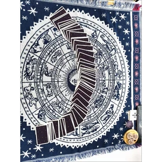 ไพ่ทาโรต์ constellation ผ้าปูโต๊ะสองด้าน สีฟ้าและสีขาว