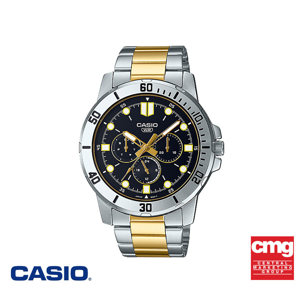 ໂມງຂໍ້ມື CASIO ລຸ້ນ MTP-VD300SG-1EUDF ສະແຕນເລດ ສີດຳ