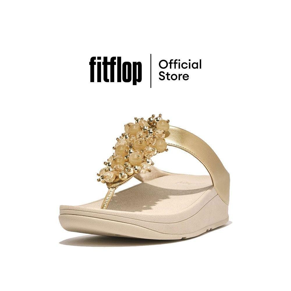 FITFLOP FINO BAUBLE-BEAD TOE-POST รองเท้าแตะแบบหูหนีบผู้หญิง รุ่น HI9-675 สี PLATINO
