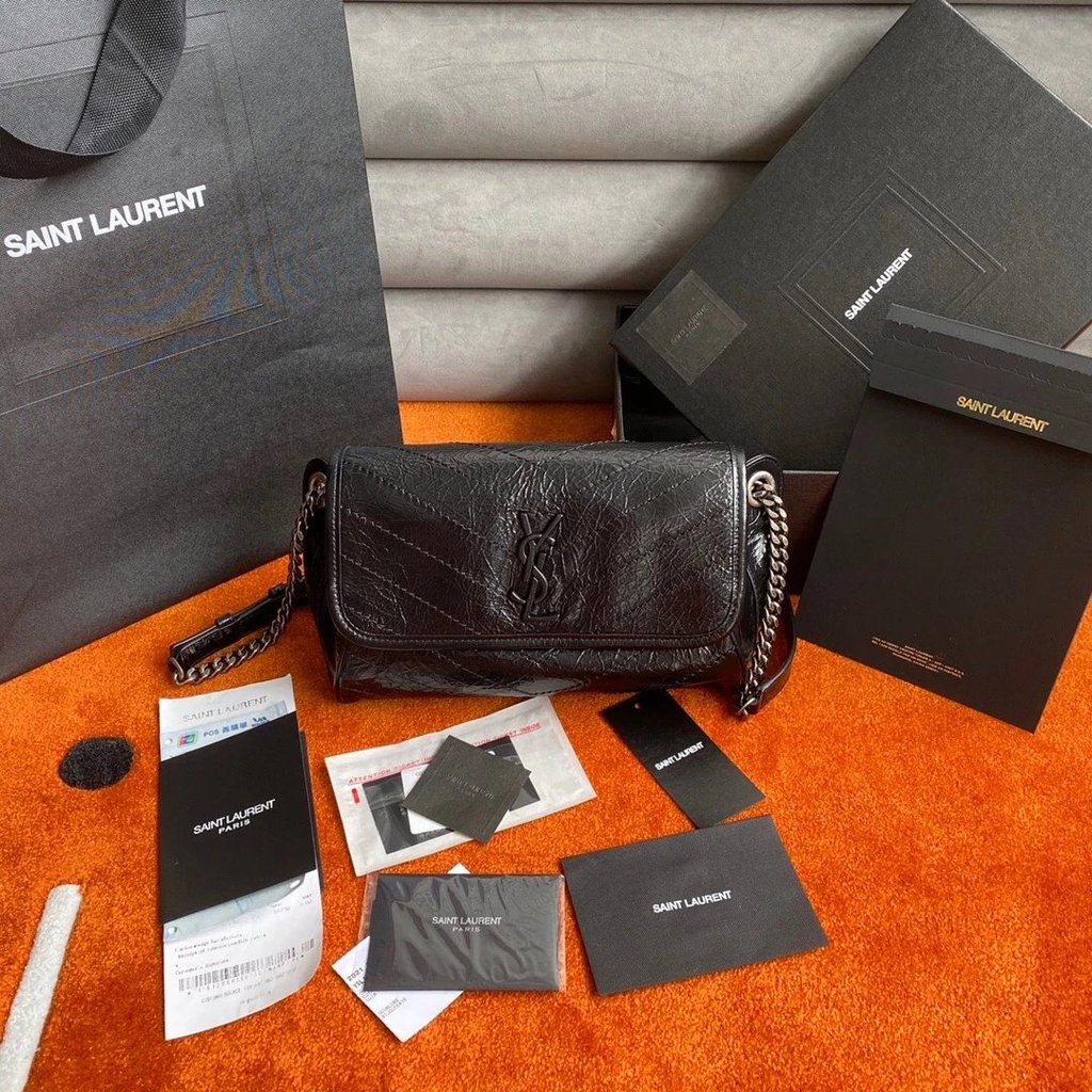 [รูปแบบใหม่] YSL Niki BODYBAG Chain Bag กระเป๋าคาดเอว กระเป๋าคาดหน้าอก กระเป๋าสะพาย ความจุขนาดใหญ่ C