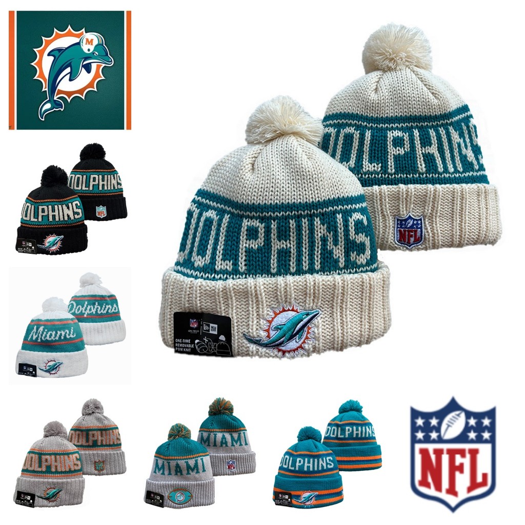NFL Miami Dolphins หมวกขนสัตว์ กันลม