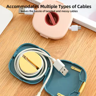 HdoorLink Cable Organizer หมุนม้วนเก็บสายกล่องพลาสติกแบบพกพากล่องเก็บสายไฟที่วางโทรศัพท์เมาส์ลวดหูฟังสายไฟ
