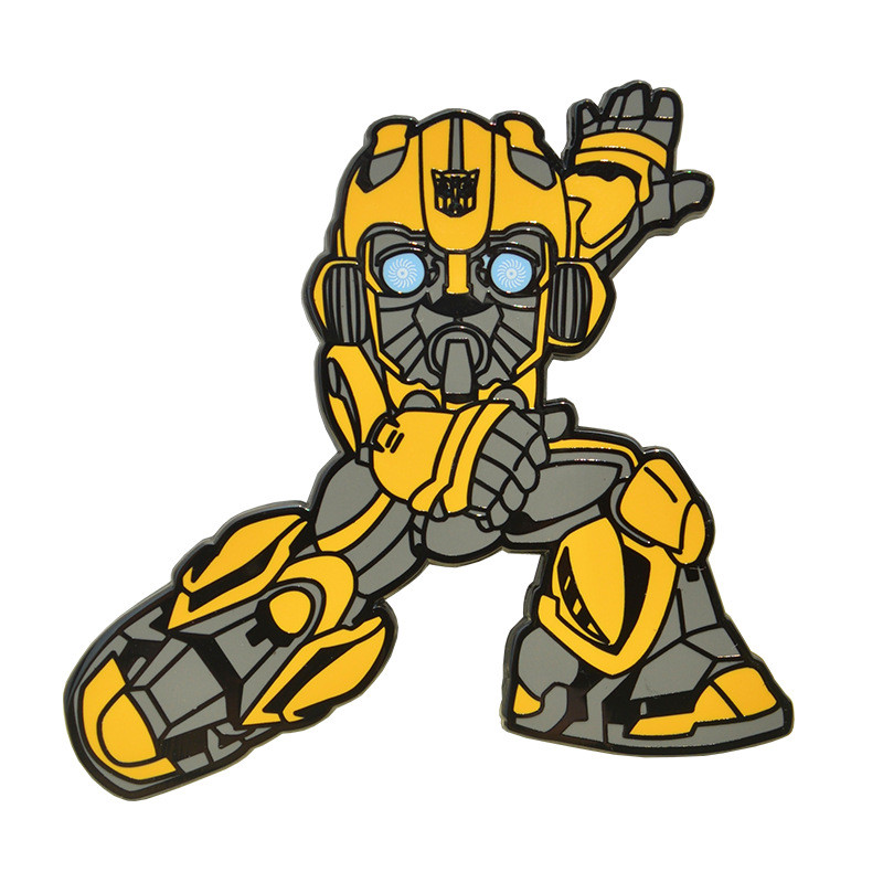 Spot Goods#European and American Movie Robot Metal Badge Bumblebee Enamel Brooch Creative School Bag