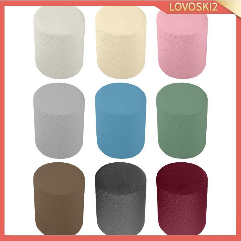[Lovoski2] Stretch Ottoman Covers Slipcover Round Ottoman Slipcover Foot Stool Furniture with Elasti