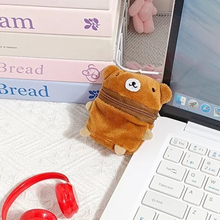 กระเป๋าใส่เหรียญน่ารักตุ๊กตากระต่ายลูกสุนัขพวงกุญแจจี้กระเป๋าเก็บการ์ตูน