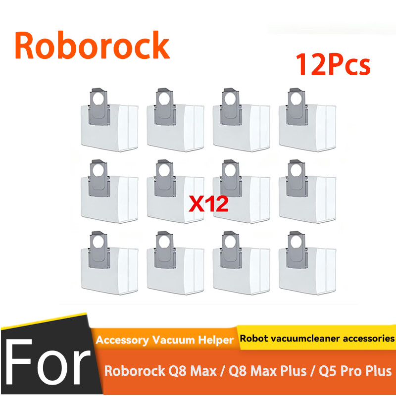 Roborock Q8 Max / Q8 Max Plus / Q5 Pro Plus เครื่องดูดฝุ่นหุ่นยนต์อุปกรณ์เสริม (12 ชิ้นถุงเก็บฝุ่น)