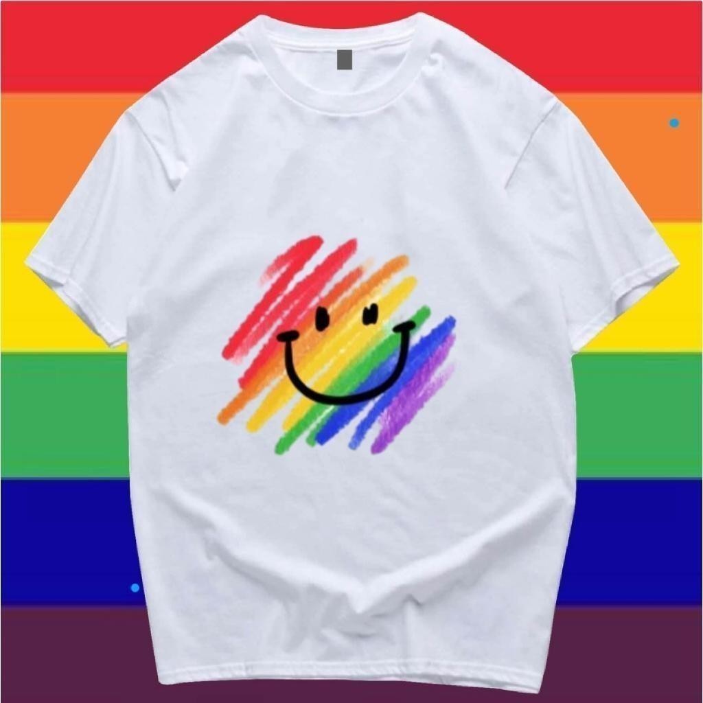 COD  2026 PRIDE LGBT เสื้อยืดคอกลม เกย์ เลสเบี้ยน เสื้อยืดสีรุ้ง สำหรับผู้ชายและผู้หญิง ใส่สบาย ขนาด