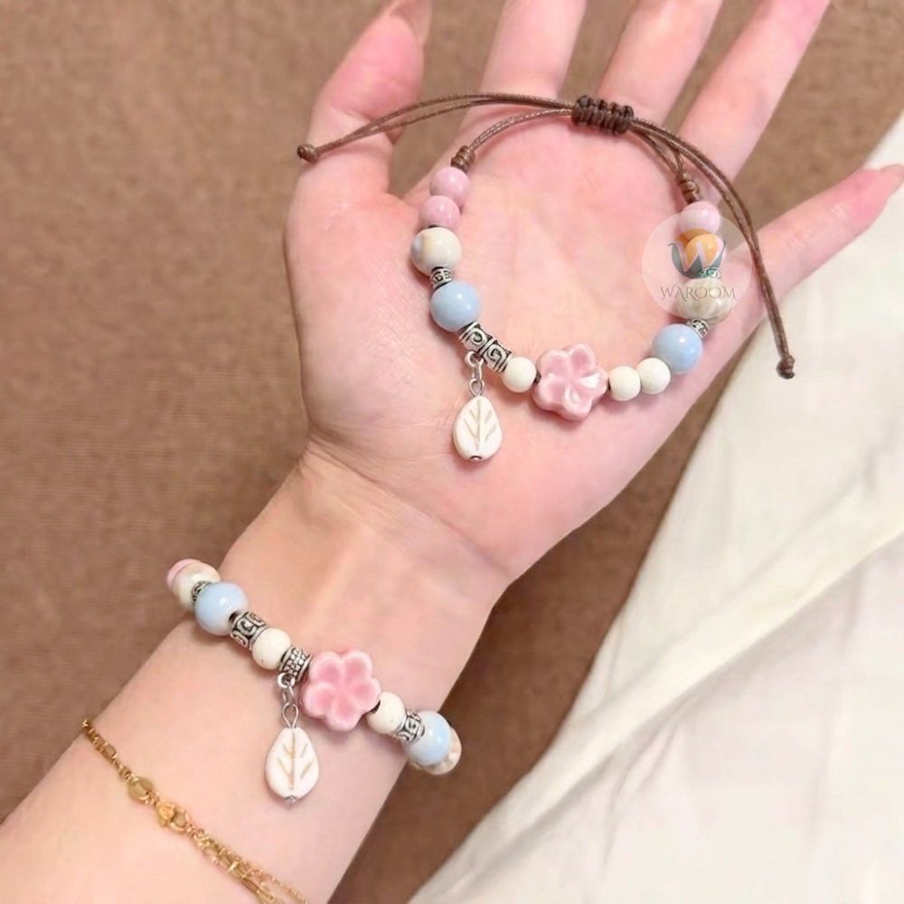 กำไรข้อมือเซรามิก กำไรเชือก สร้อยข้อมือวินเทจ เลือกลายได้ สีสันสดใส
