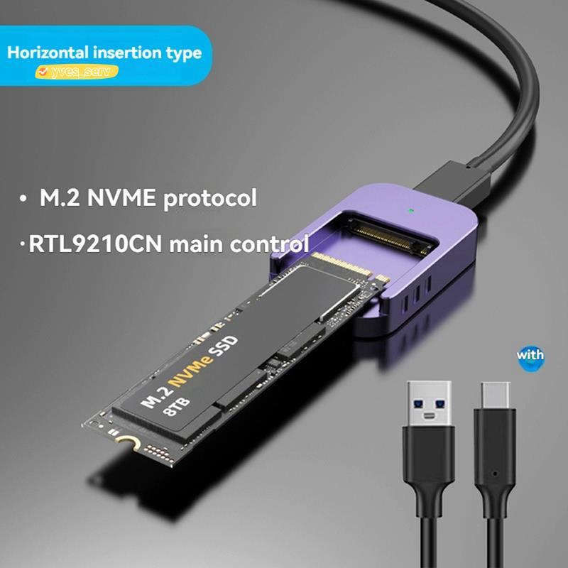yves_serviceM.2 SSD Reader NVME เป็น USB-C PCIe SSD USB3.2 Gen2 10Gbps Solid Disk Adapter พร้อมการป้