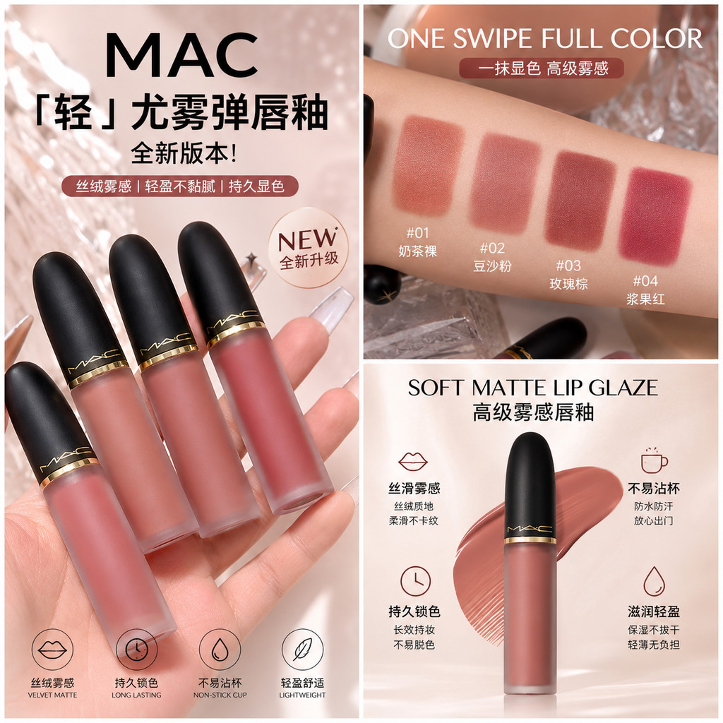 [ซื้อ 1 แถม 10]#mac口紅 #mac口紅543 #mac口紅544 #mac口紅禮盒 #mac口紅小樣 #mac口紅569 #mac口紅931 #mac唇釉 #mac口紅不掉色
