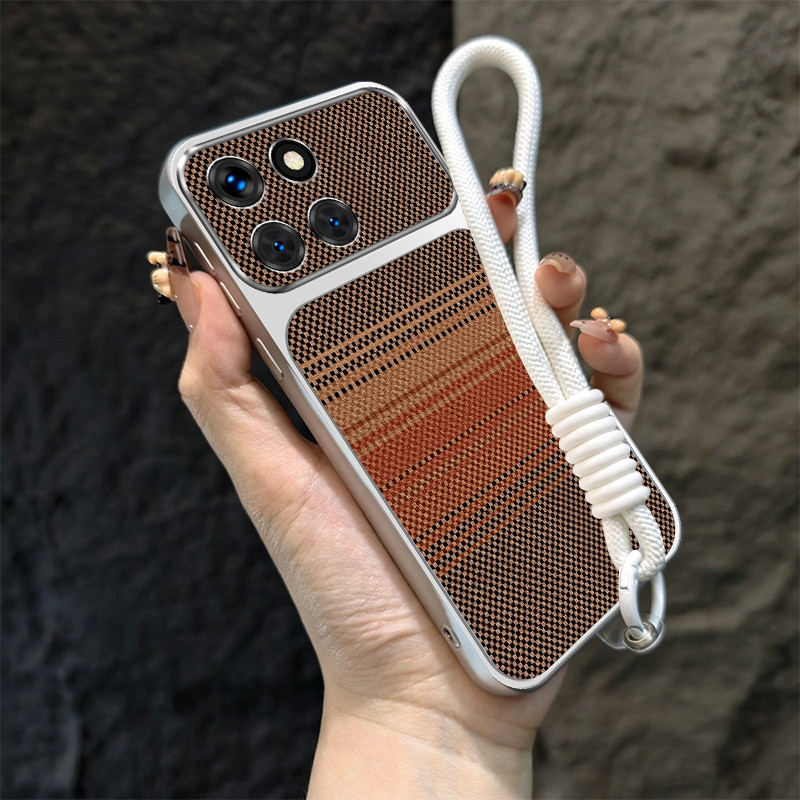 เคสสําหรับ honor X7B X7A X7C X7D X5B X5C PLUS 5G เคสโทรศัพท์ Softcase กันกระแทกการออกแบบใหม่ความงามพร้อมเชือกเส้นเล็กสําหรับสาวน่ารักสีน้ําตาล TBZSGZ1