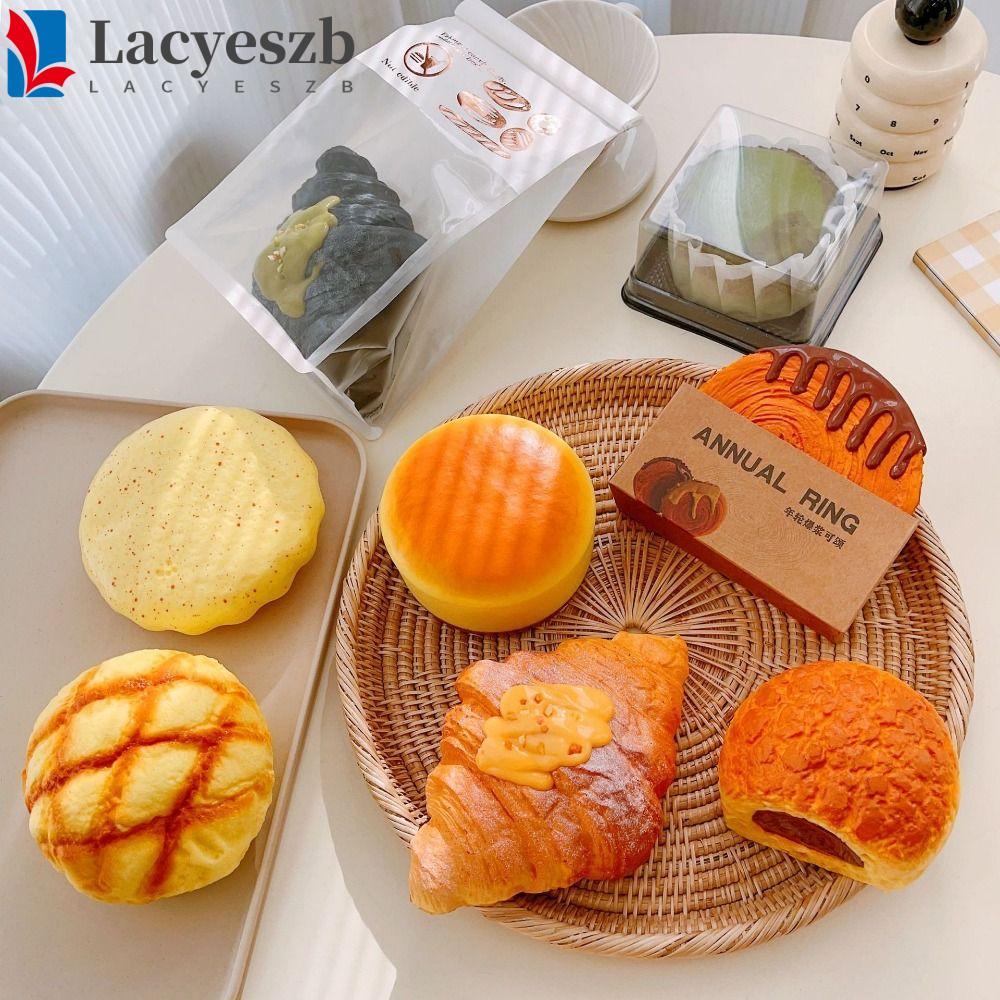 LACYESZB บีบของเล่นขนมปังเค้กโดนัท PU นุ่ม ฟื้นตัวช้า จําลองอาหาร ขนาดใหญ่ ของเล่นเด็ก ของขวัญ