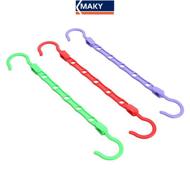 MAKY 1 PC 5 หลุมตู้เสื้อผ้าไม้แขวนเสื้อพลาสติกตะขอแขวนเสื้อผ้า TH
