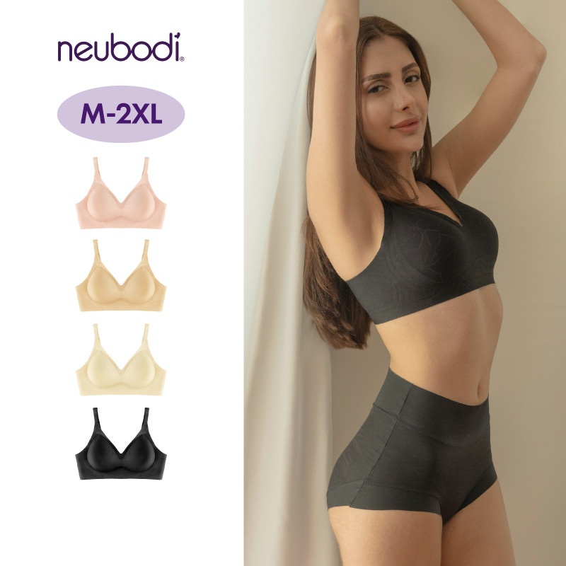 Neubodi TRUENAKED Skin Bloom Wireless Bra Soft Jacquard Underwire Bra พร้อมสายเรียบที่มองไม่เห็น