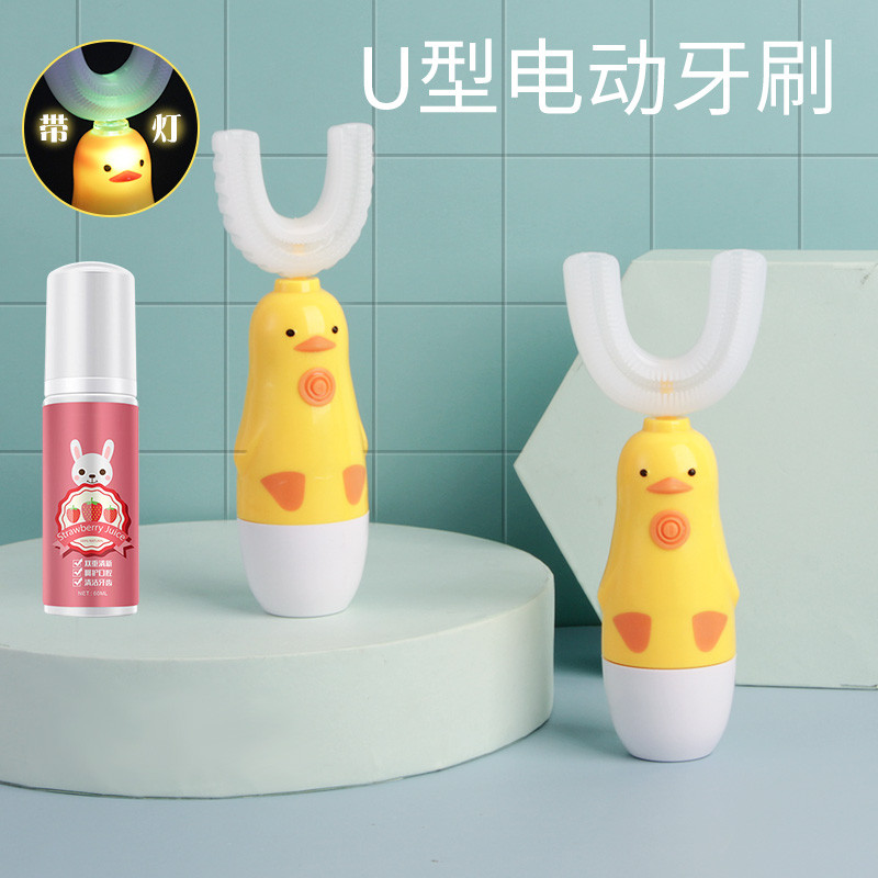 แปรงสีฟันเด็ก U-Shaped ไฟฟ้า U-3-4-6 ปีและเหนือเด็กอัตโนมัติไฟฟ้า Brushing Handy Tool คู่มือ