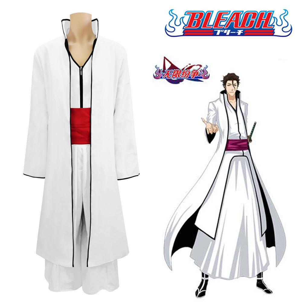 เครื่องแต่งกายคอสเพลย์กัปตันฟอกขาว Aizen Sosuke Arrancar ชุดคอสเพลย์อนิเมะ
