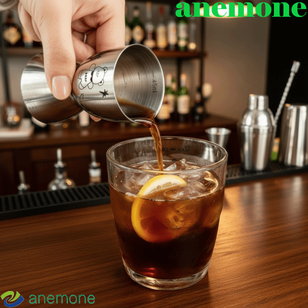 ANEMONE Dual Heads Jigger,แม่นยําพร้อมสเกลสแตนเลสJigger,Creative Double-Sided 30/60MLลายการ์ตูนบาร์J