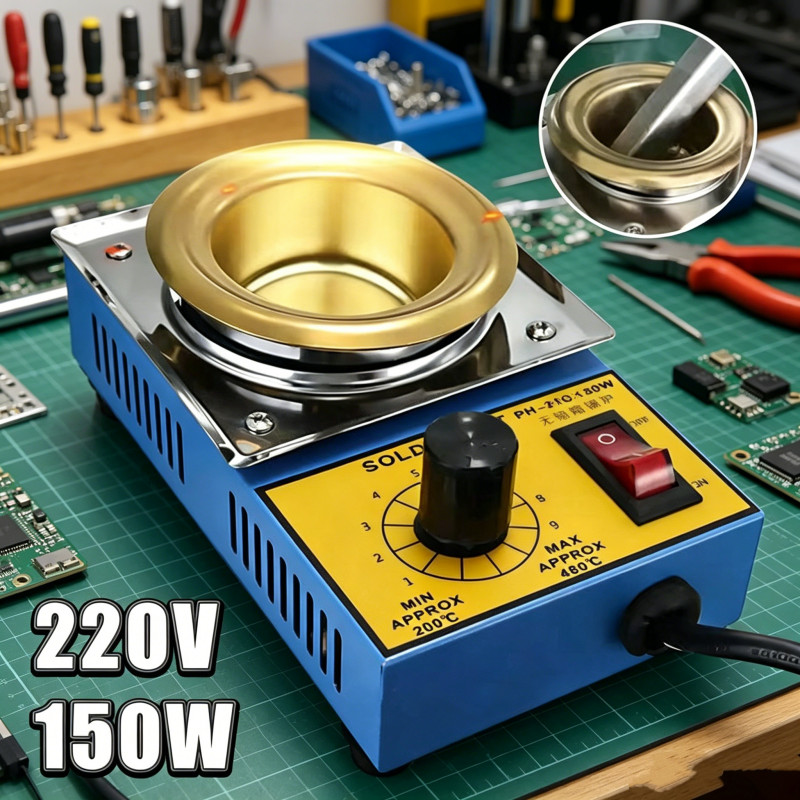 เตาหลอมดีบุกตะกั่ว 150W อุณหภูมิ200-580องศา ความจุ500กรัม หลอมโลหะได้หลายชนิด