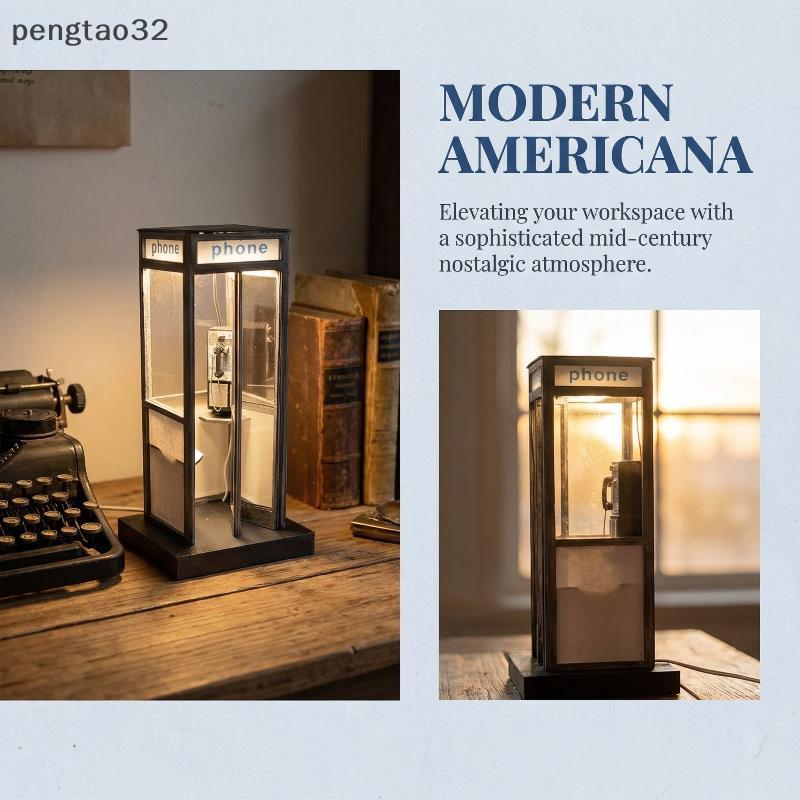[Nto] Retro British Phonebooth โคมไฟสูง LED Night Light Nostalgic Vintage โคมไฟตั้งโต๊ะสําหรับห้องนั่งเล่นตกแต่งห้องนอน [TH]