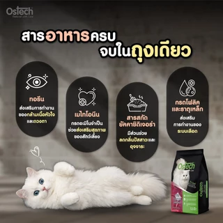 {จำนวน 1 ถุง } Ostech ออสเทค ออริจินัล อาหารเม็ดแมว สำหรับแมวโต โปรตีน 30% *ถุง1กิโล แพ็คเกจากโรงงาน