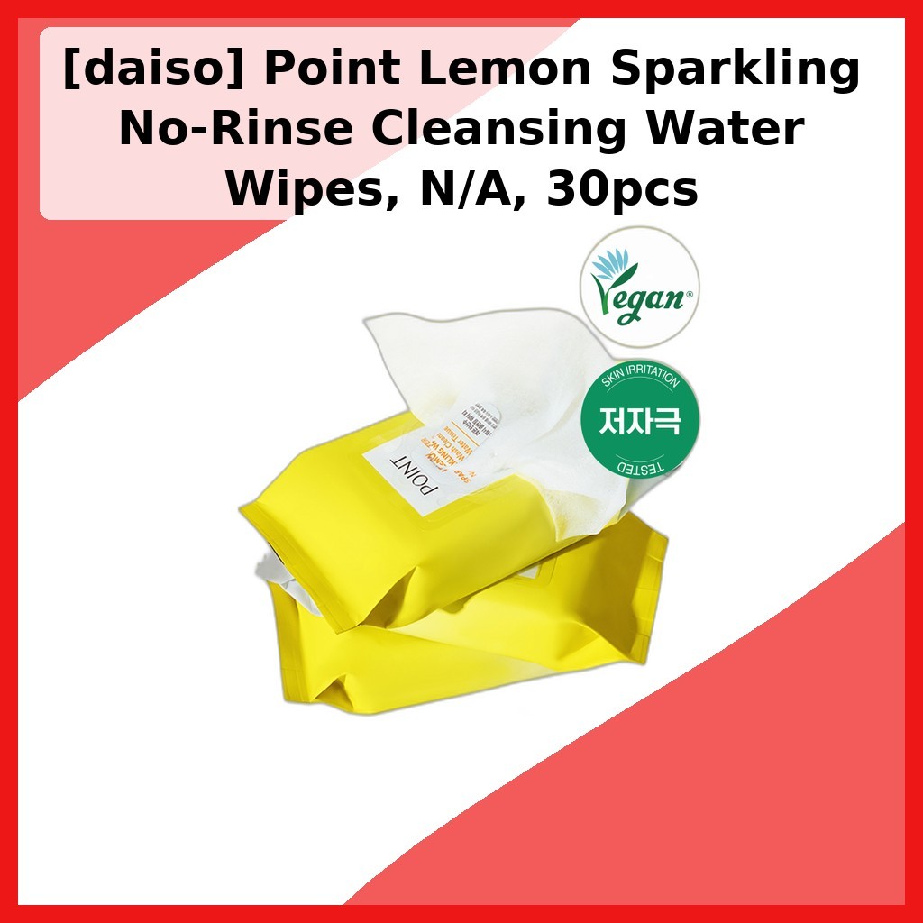 [daiso] Point Lemon Sparkling No-Rinse Cleansing Water Wipes, N/A, 30pcs / Korean Cleansing Wipes by