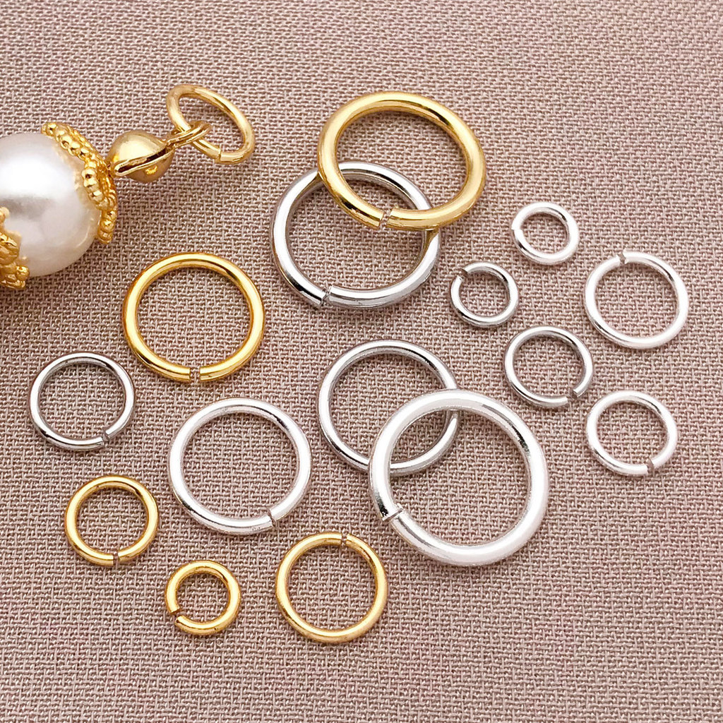 18k Gold-Covered สี-Preserve ทองแดง Electroplating ทองแท้ปิดแหวน diy Handmade สร้อยข้อมือสร้อยคอ Ending การเชื่อมต่อแหวนเครื่องประดับอุปกรณ์เสริม 2UIE