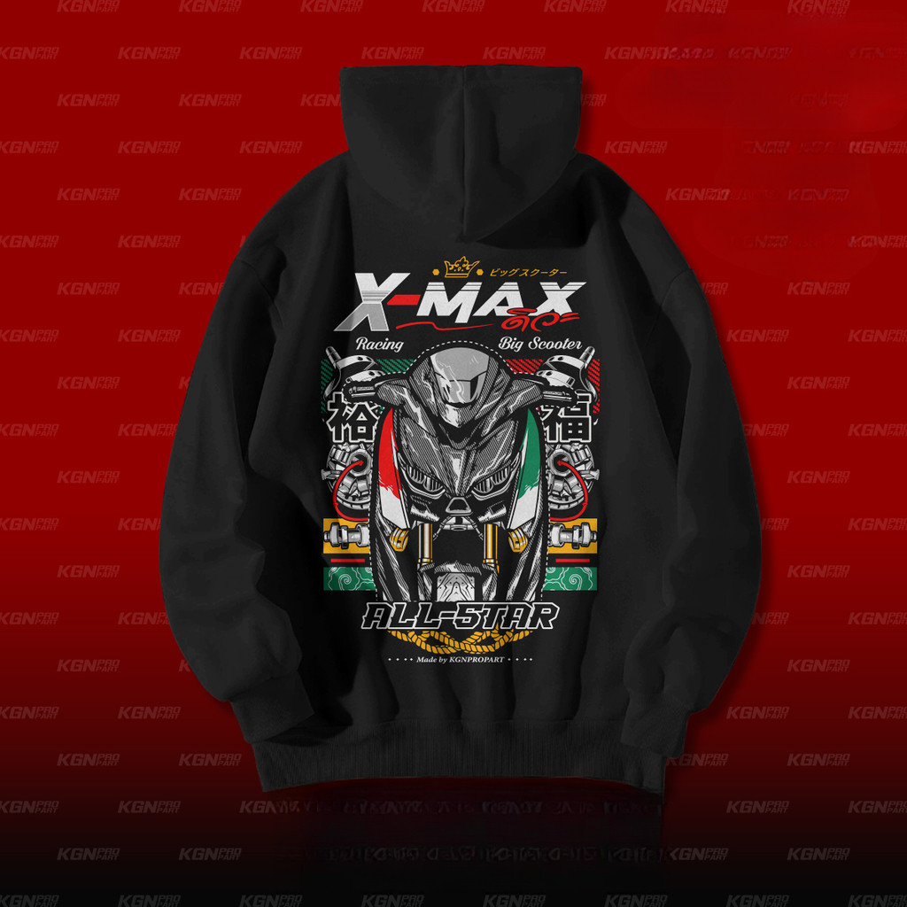 เสื้อฮู้ด Xmax เสื้อฮู้ดลายรถมอเตอร์ไซค์เอ็กซ์แมกซ์แนวแฟชั่นสไตล์สตรีทยูนิเซ็กซ์มีไซซ์ M-3XL